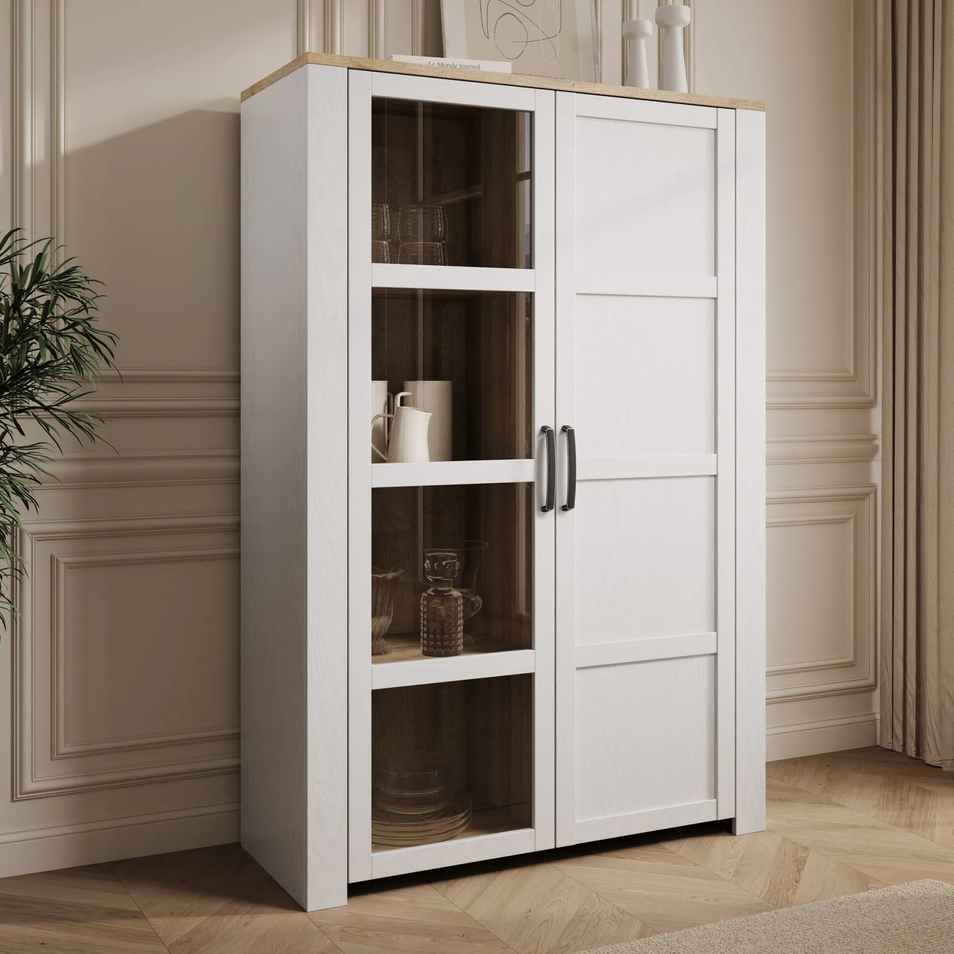 Borello - Buffetkast - Wit - 106x42x161 cm
