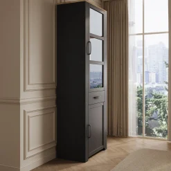 Borello - Buffetkast - Zwart - 72x42x205 cm