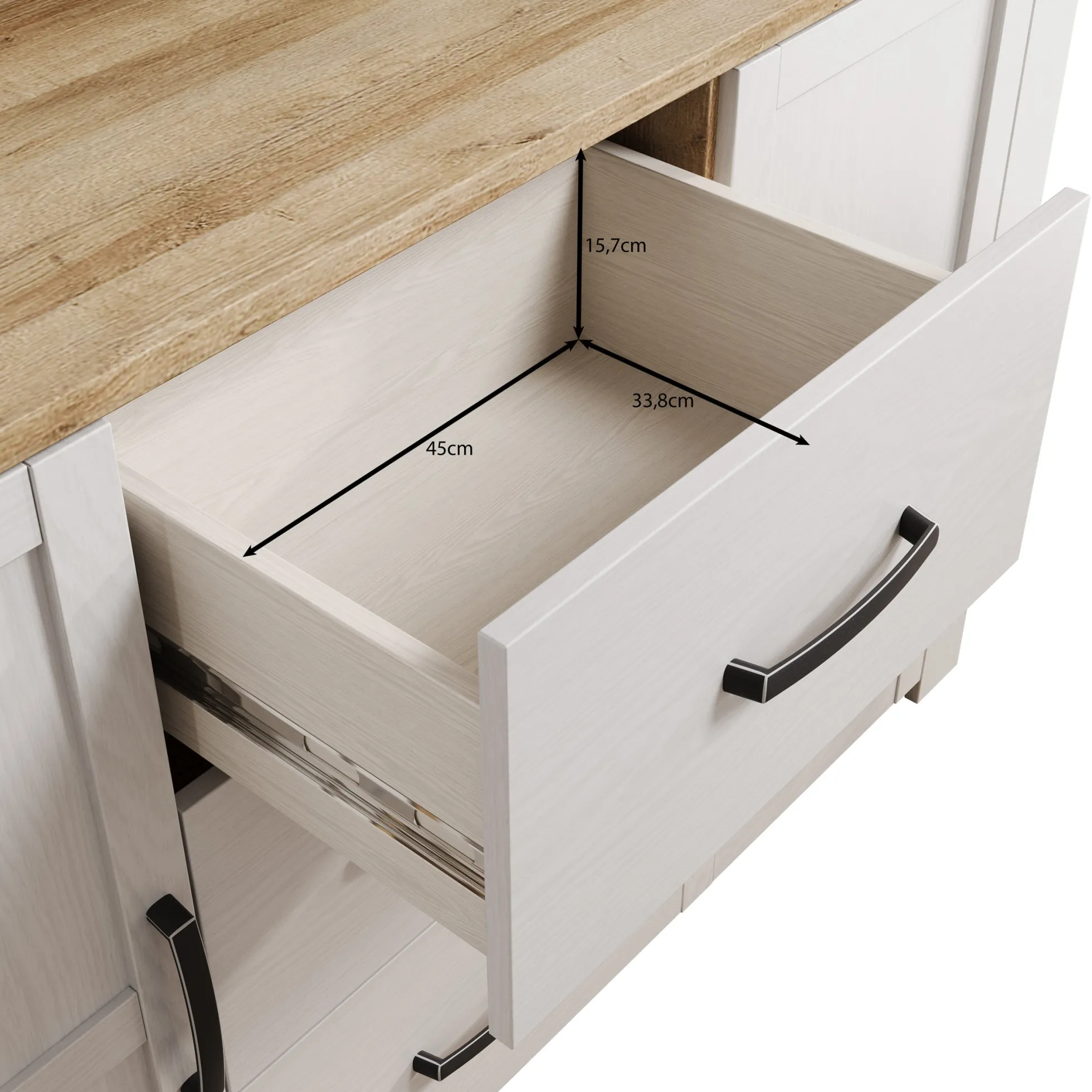 Borello - Buffetkast - Zwart - 146x42x205 cm