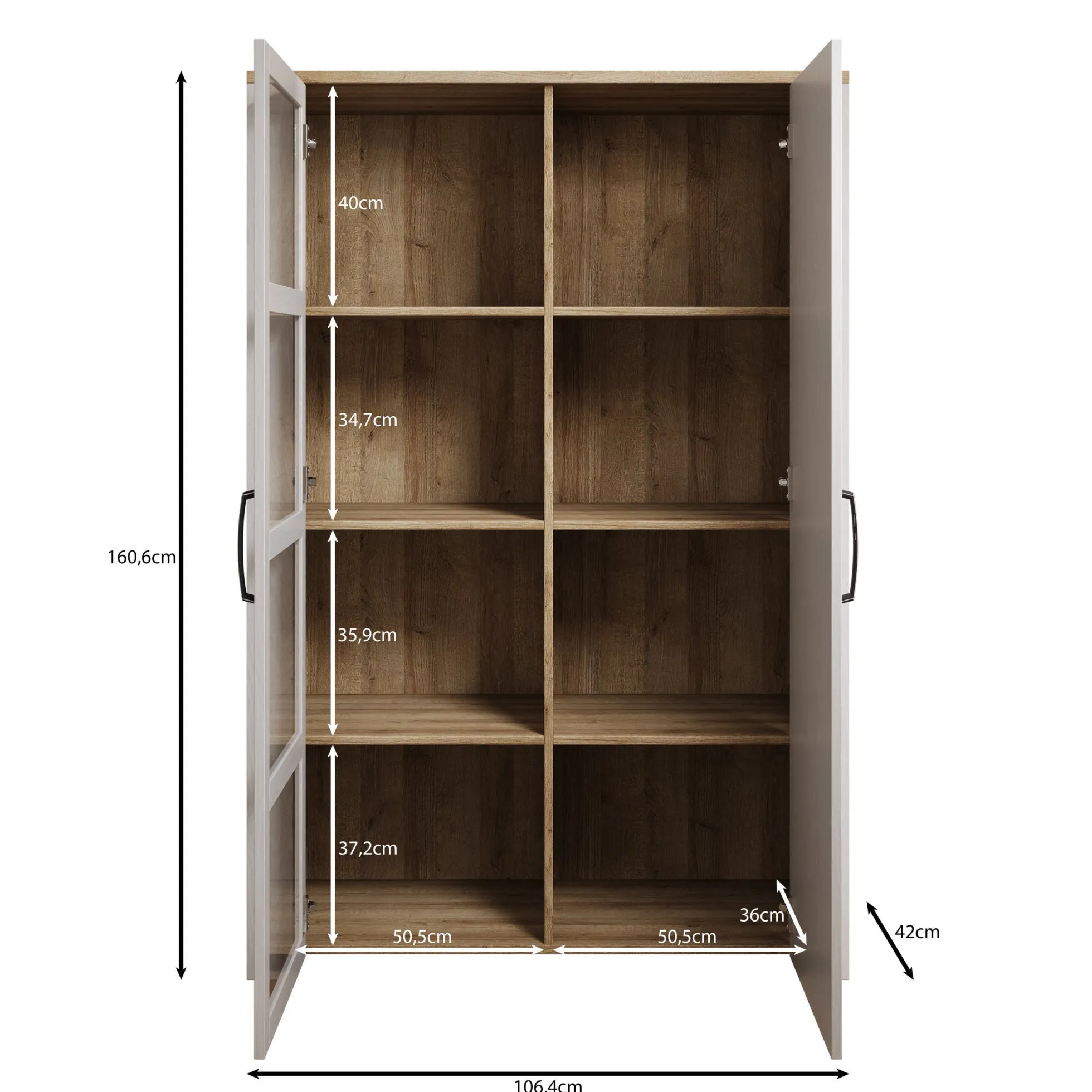 Borello - Buffetkast - Zwart - 106x42x161 cm