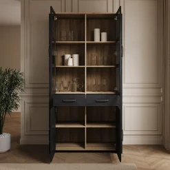 Borello - Buffetkast - Zwart - 106x42x205 cm