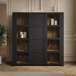 Borello - Buffetkast - Zwart - 151x42x161 cm