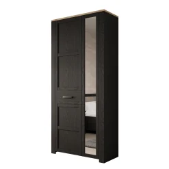 Borello - Kledingkast 2 deurs - Zwart - 94x42x205 cm