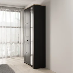 Borello - Kledingkast 2 deurs - Zwart - 94x42x205 cm