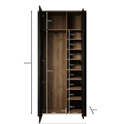 Borello - Kledingkast 2 deurs - Zwart - 94x42x205 cm