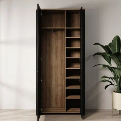 Borello - Kledingkast 2 deurs - Zwart - 94x42x205 cm