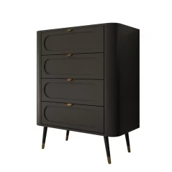 Borneo - Ladekast met 4 lades - Zwart - 78x40x98 cm