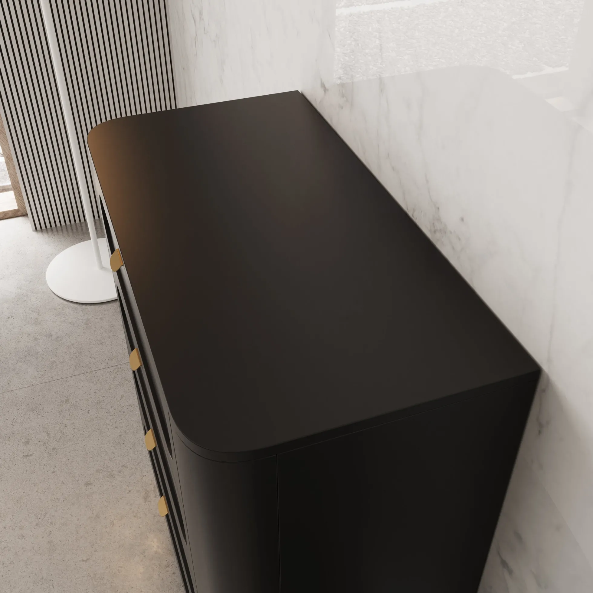 Borneo - Ladekast met 4 lades - Zwart - 78x40x98 cm