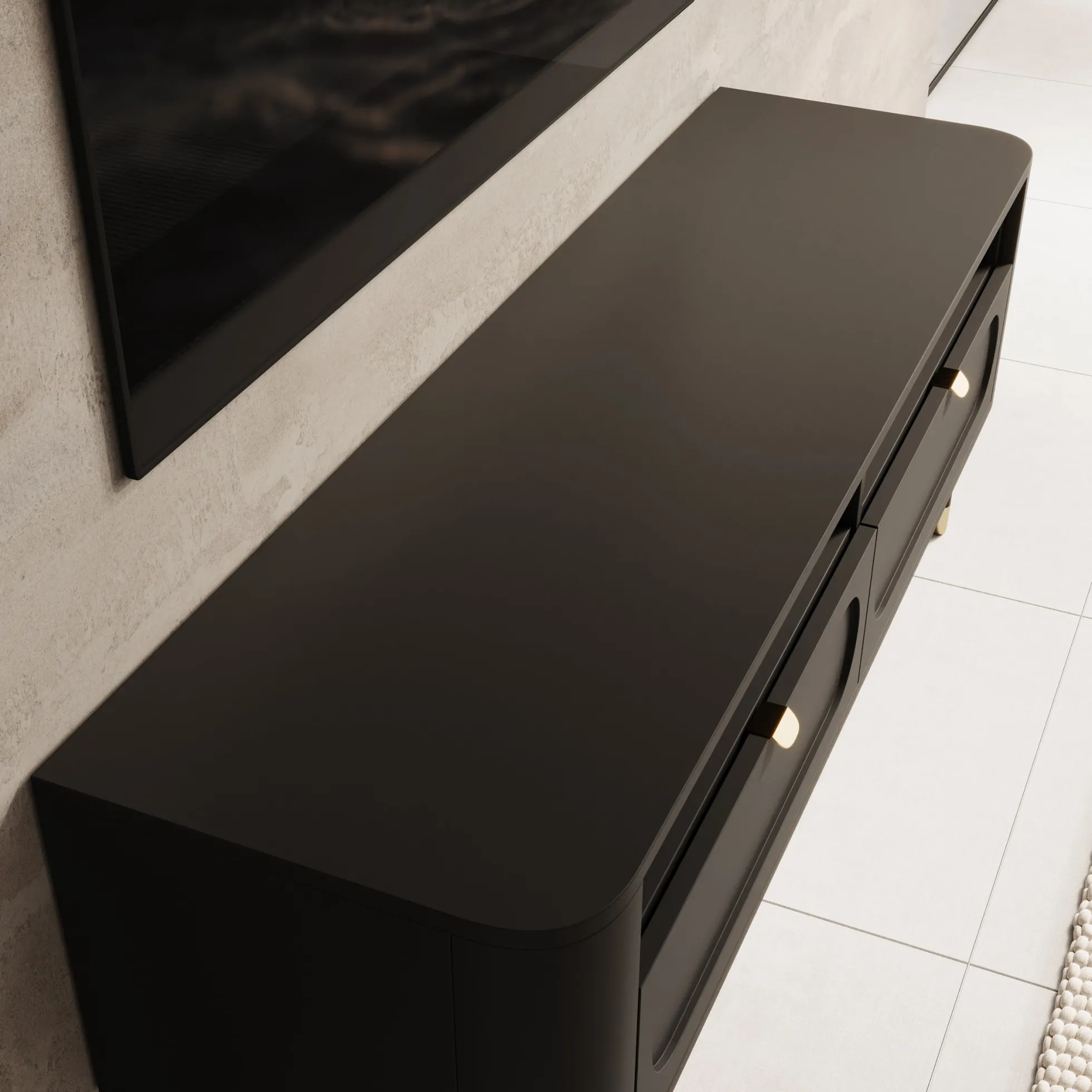 Borneo - TV-Meubel - Zwart - 138x40x53 cm