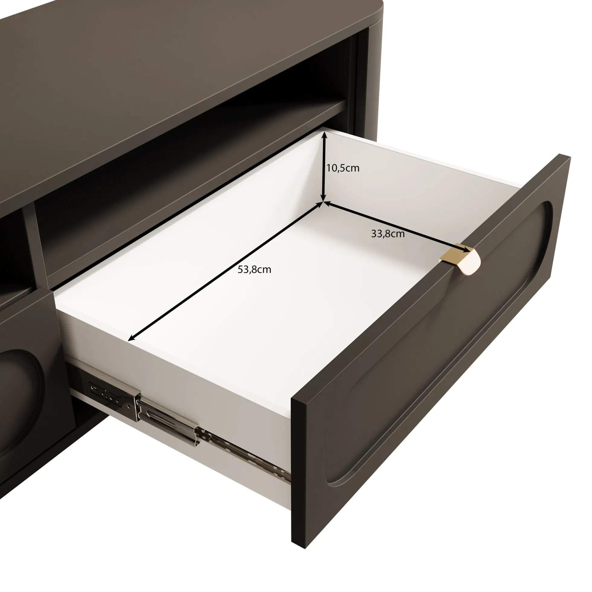 Borneo - TV-Meubel - Zwart - 138x40x53 cm