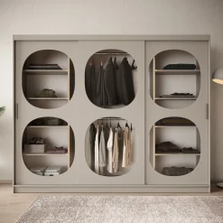Bravanti - Kledingkast - Beige - 250x62x200cm