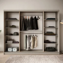Bravanti - Kledingkast - Beige - 250x62x200cm