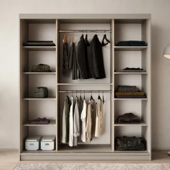 Bravanti - Kledingkast - Beige - 180x62x200 cm