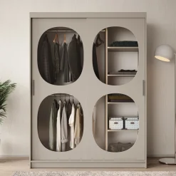 Bravanti - Kledingkast - Beige - 150x62x200 cm