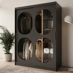 Bravanti - Kledingkast - Zwart - 150x62x200 cm