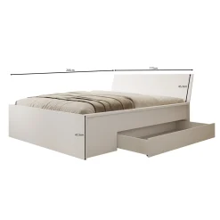 Brett - Tweepersoonsbed met lade - Eiken - 160x200 cm
