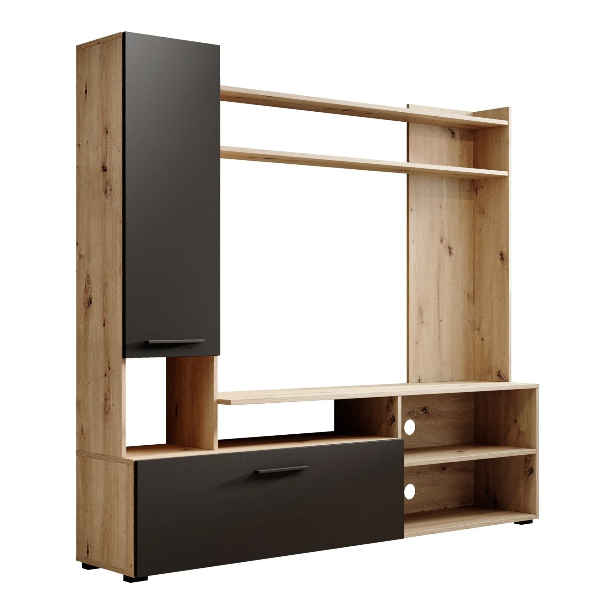 Bridge - Wandmeubel - Eiken/zwart - 169x33x157 cm