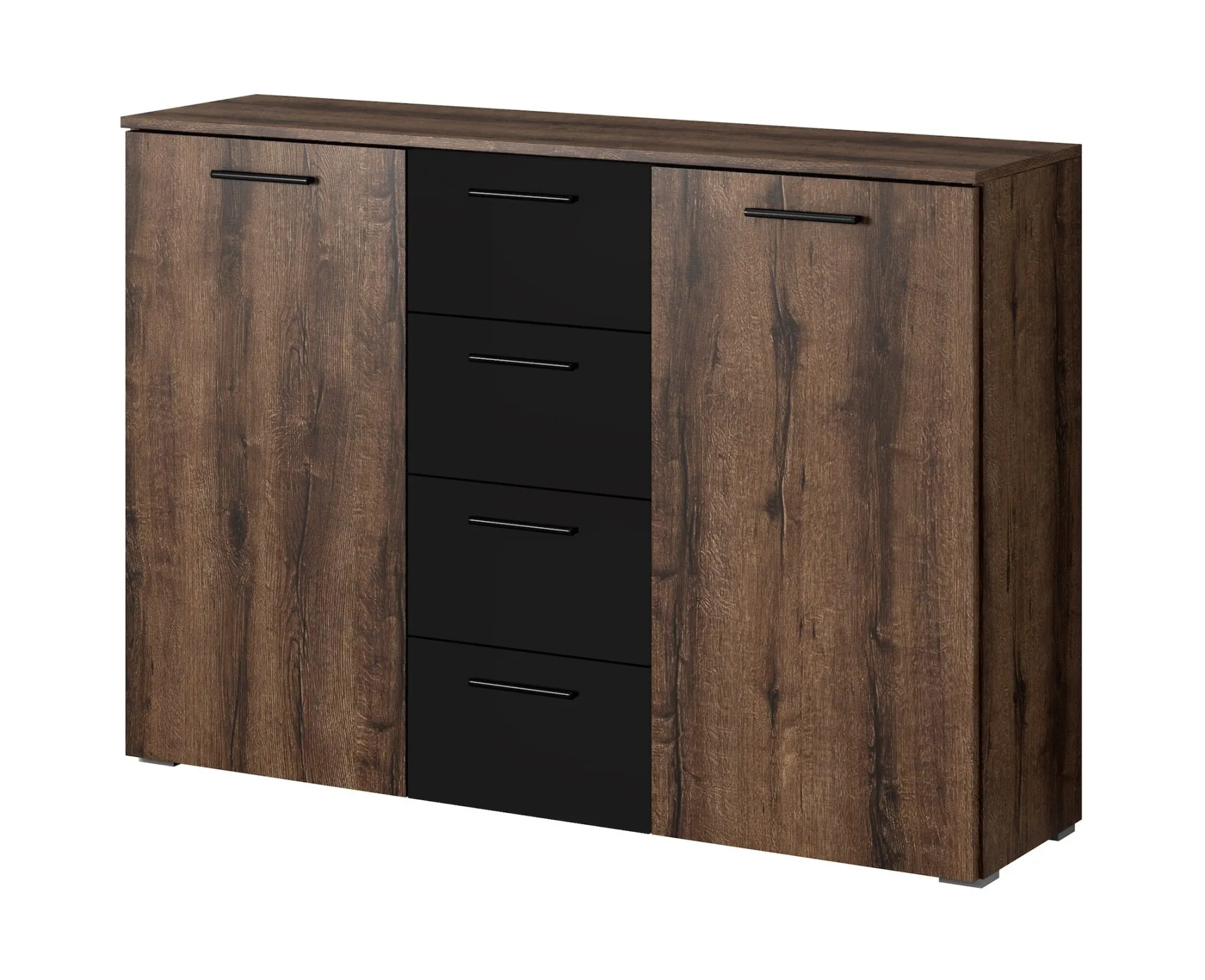 Brown - Dressoir - Zwart/eiken - 132x38x93 cm