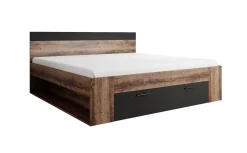 Brown - Tweepersoonsbed - Zwart/Eiken - 160x200 cm