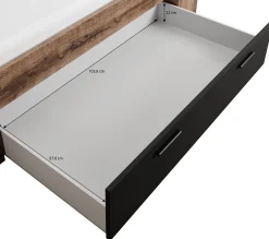 Brown - Tweepersoonsbed - Zwart/Eiken - 160x200 cm