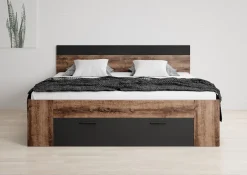 Brown - Tweepersoonsbed - Zwart/Eiken - 180x200 cm