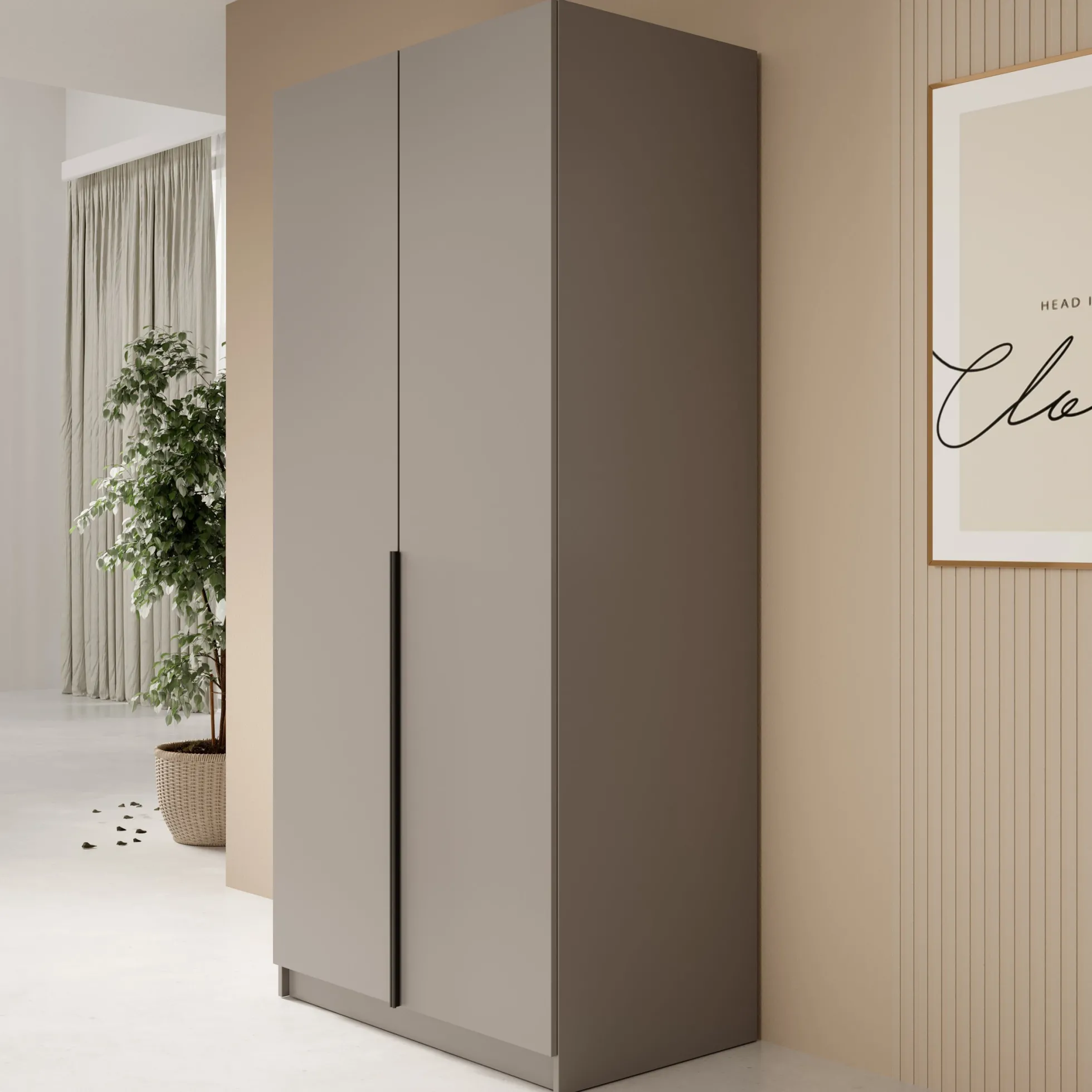 Bruno - Kledingkast 2-deurs - Beige