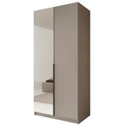Bruno - Kledingkast met spiegel - Beige
