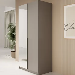 Bruno - Kledingkast met spiegel - Beige