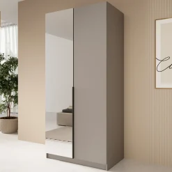 Bruno - Kledingkast met spiegel - Beige