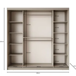 Bunaro - Kledingkast - Zwart - 200x62x200 cm