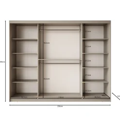 Bunaro - Kledingkast - Zwart - 250x62x200 cm