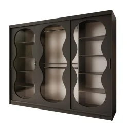 Bunaro - Kledingkast - Zwart - 250x62x200 cm