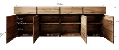 Cainan - Dressoir - Beige/zwart - 225x40x78 cm