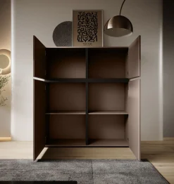 Cainan - Dressoir - Beige/zwart - 119x40x139 cm