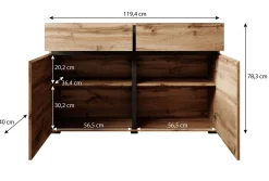Cainan - Dressoir - Beige/zwart - 119x40x78 cm