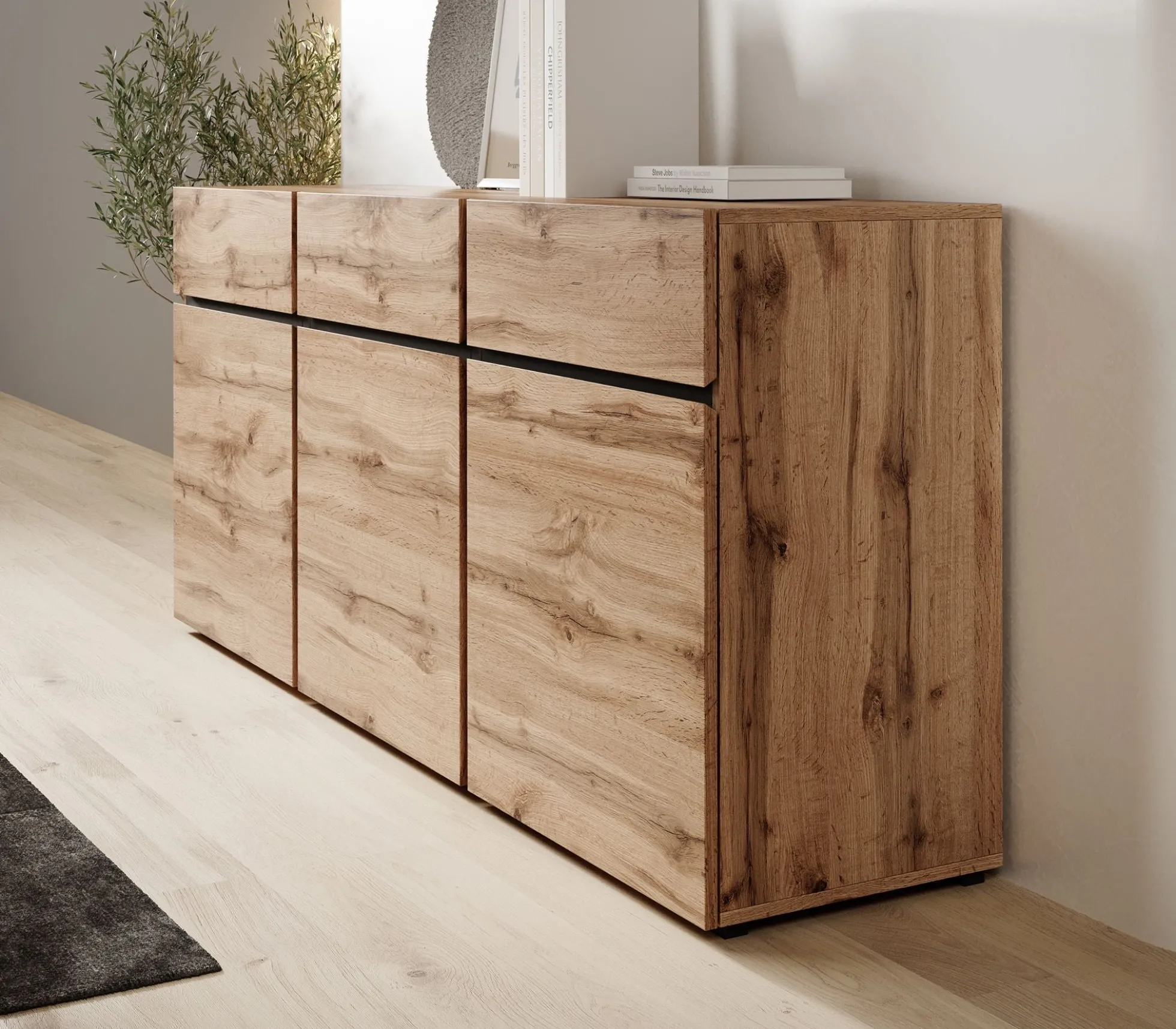 Cainan - Dressoir - Eiken/zwart - 180x40x78 cm