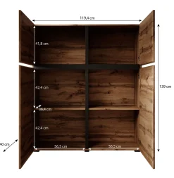 Cainan - Dressoir - Groen - 119x40x139 cm