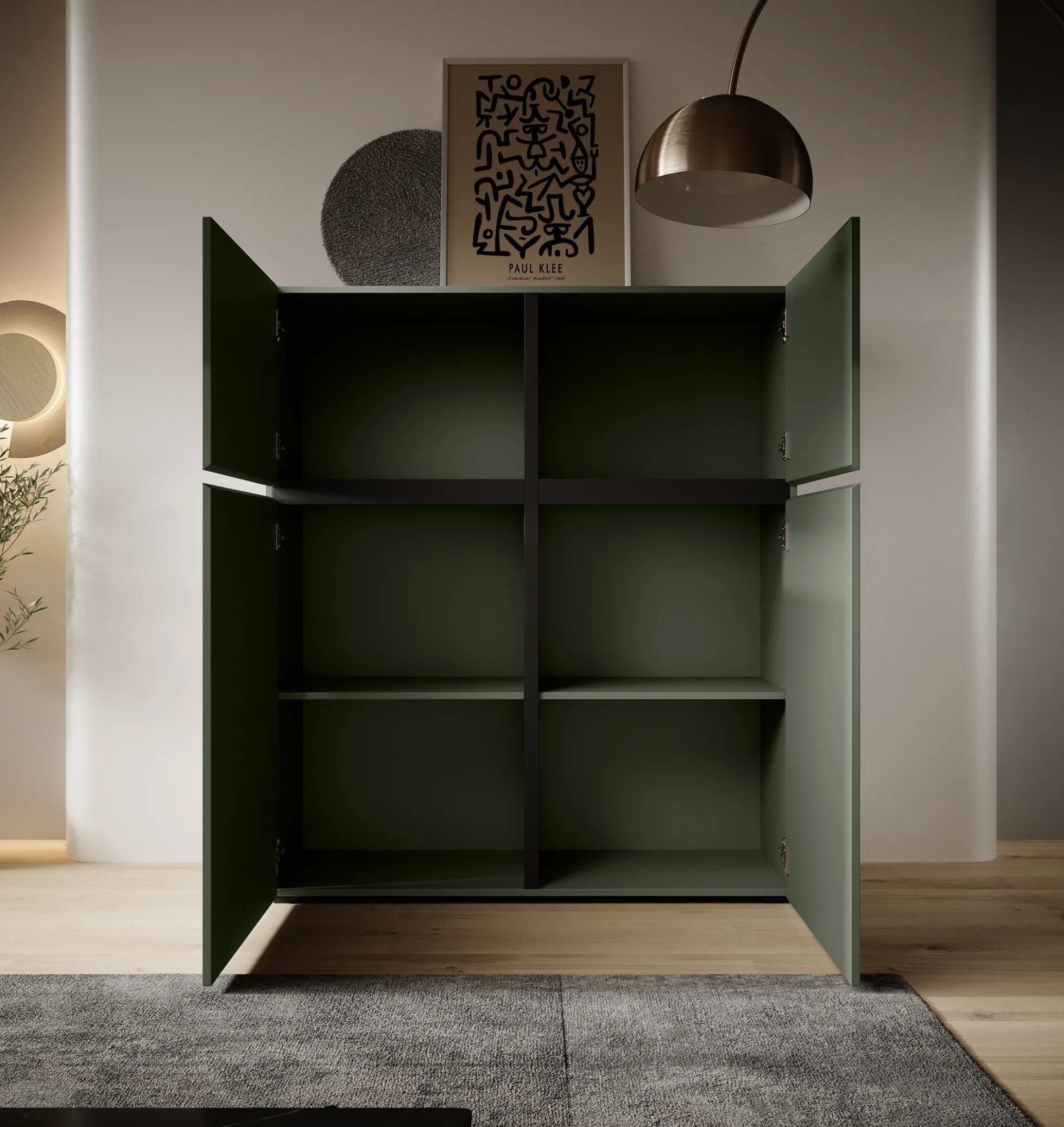 Cainan - Dressoir - Groen - 119x40x139 cm
