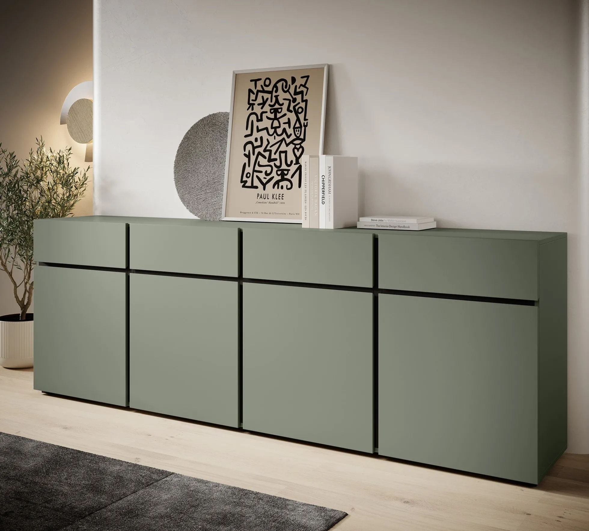 Cainan - Dressoir - Groen - 225x40x78 cm