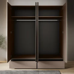Cainan - Kledingkast 4-deurs - Beige - 180x60x210 cm