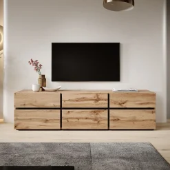 Cainan - TV-Meubel - met 3 lades - Eiken - 180 cm