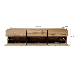 Cainan - TV-Meubel - met 3 lades - Groen - 180 cm