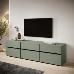 Cainan - TV-Meubel - met 3 lades - Groen - 180 cm