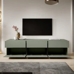 Cainan - TV-Meubel - met 3 lades - Groen - 180 cm