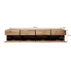 Cainan - TV-Meubel - met 4 lades - Groen - 225 cm