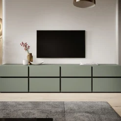 Cainan - TV-Meubel - met 4 lades - Groen - 225 cm