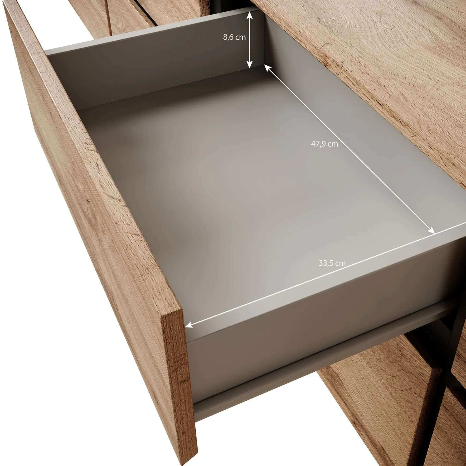 Cainan - TV-Meubel - met 4 lades - Groen - 225 cm