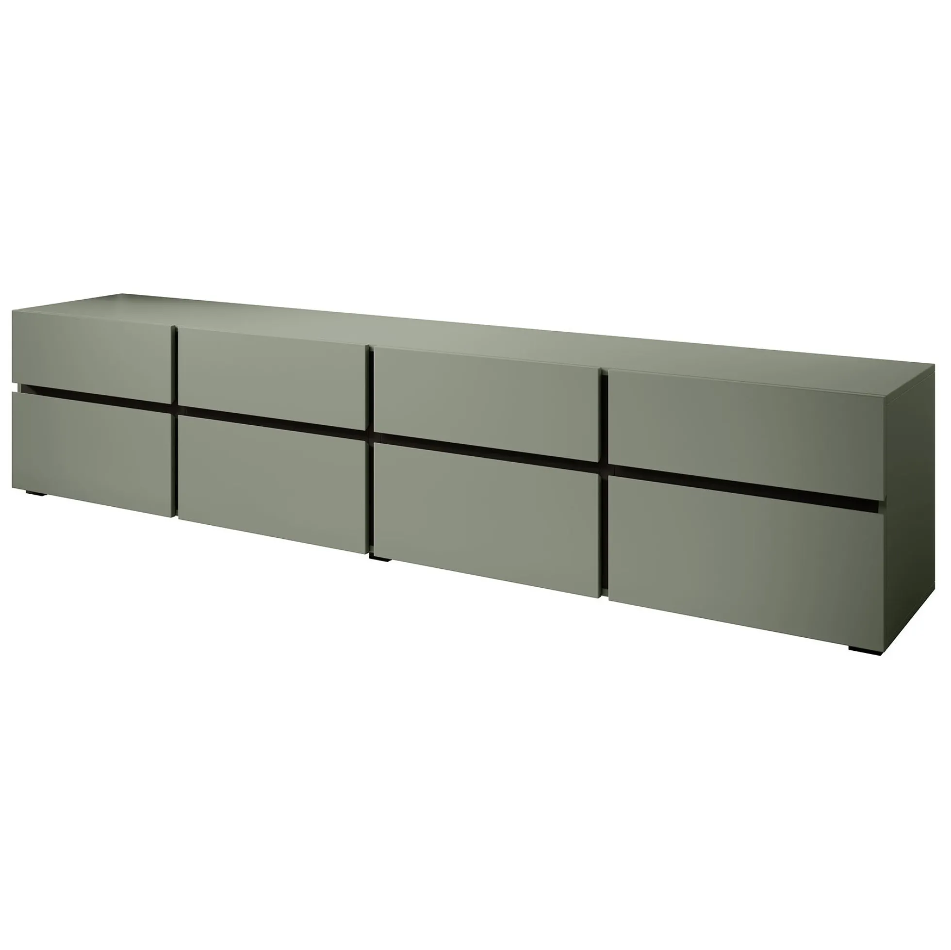 Cainan - TV-Meubel - met 4 lades - Groen - 225 cm