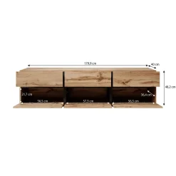Cainan - TV-Meubel - met 3 lades - Beige - 180 cm