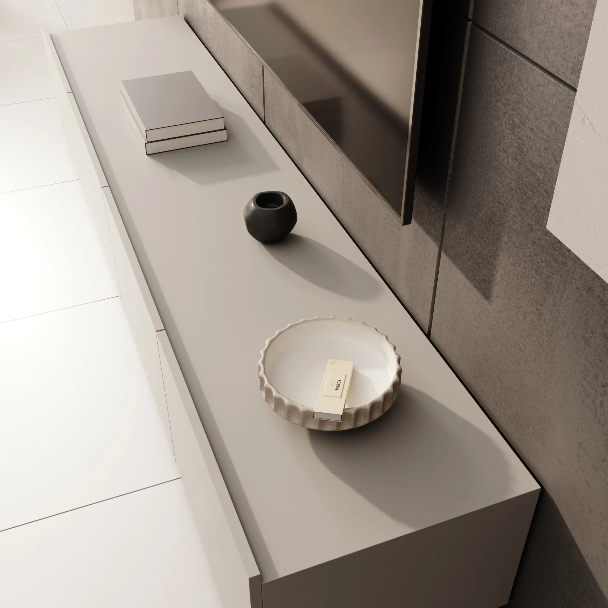 Calabas - TV-Meubel - Beige - 200x43x37 cm